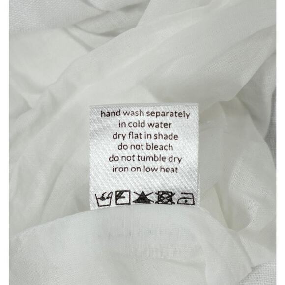 MORTON MAC Elsied Dress Womens Small White Linen Tiered Flattering Australia - Picture 10 of 15